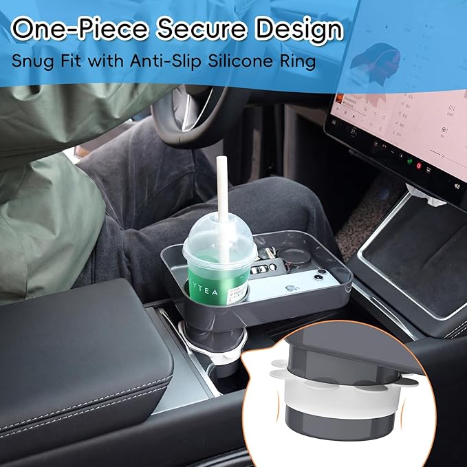 Kids Car Seat Tray, Travel Tray with Cup Holder for Toddler Baby, Kids Car Seat Food Snack Organizer for Road Trip, Stroller Snack Organizer Travel Must Haves Toddler Must Haves (Dark Gray, 1PCS)