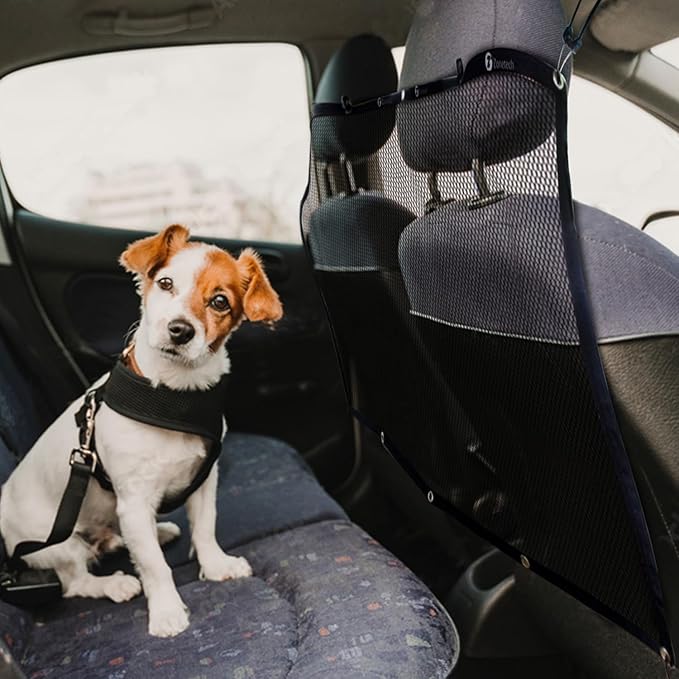 ZONETECH Pet Vehicle Net Barrier Large Universal Fit Safety Mesh for Most Cars, Trucks, SUV