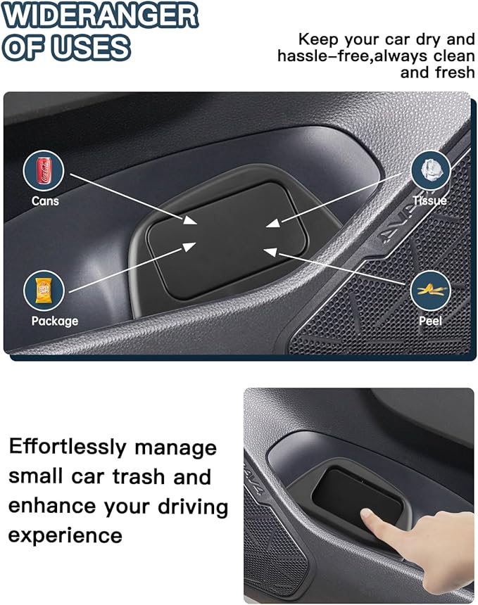 2019-2025 RAV4 Trash Can for Toyota RAV4 XA50 Accessories Portable Mini Car Trash Bin with Lid for Storage Organizer Car Door Garbage Can Compatible with 2019-2022 2023 2024 2025 Toyota RAV4