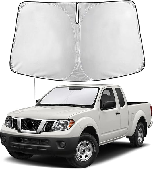 EcoNour Windshield Sunshade Compatible for Nissan Frontier 2006-2019 2020 2021, Sun Visor for Front Windshield & Window Sun Shade Cover, UV Heat Blocker & Protector, Car Accessories