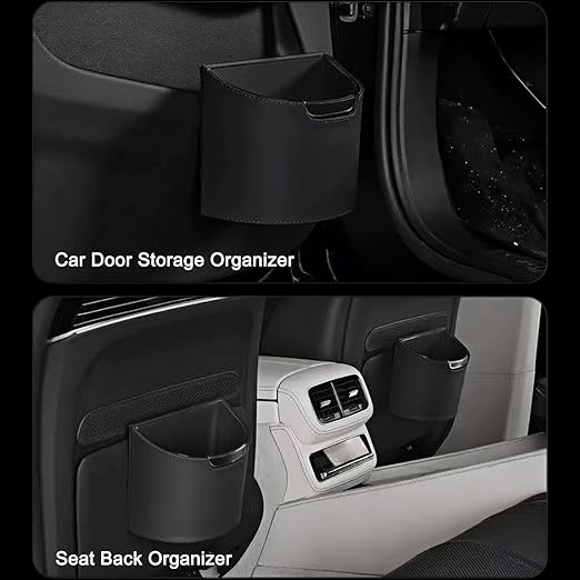 Car Trash Can, Leakproof Car Garbage Ca with Removable Waterproof Liner, Small Trash Container for Car Door, Seat Back, Console, Compact Vehicle Organizer for SUV Truck Home Office (Mocha Brown)