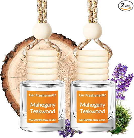 Hanging Car Air Freshener, Long Lasting Scent, Cute Air Fresheners for Women, 2 Pack Non-Toxic Essential Oil Diffuser, Made in USA
