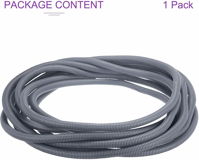 DMiotech 10ft Wire Loom Split Tubing 3/4 Inch(19.1mm) ID, Cord Protectors from Pet Flexible Conduit Cable Management for Office Home Garden, Gray
