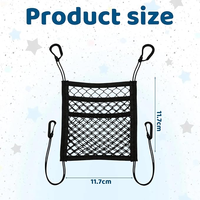 Dog Car Barrier, 3-Layer 4-Side Mesh Pet Divider Dog Barrier for Car, Dog Barrier for SUV Universal Fit Stretchable Easy Install Car Organizer