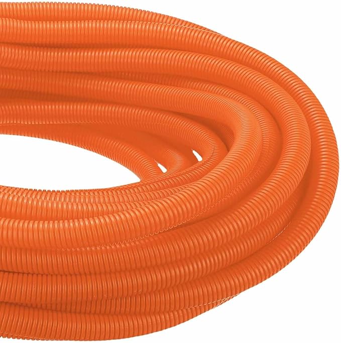 DMiotech 100ft Wire Loom Split Tubing 1 Inch(25.4mm) ID, Cord Protectors from Pet Flexible Conduit Cable Management for Office Home Garden, Orange
