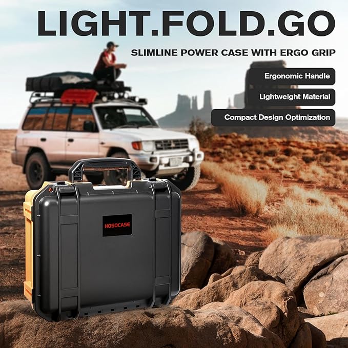 Hard Case for NOCO Boost GB150 – 3000A UltraSafe Jump Starter Box for 12V Boost Pack Power Bank, Jumper Cables & Accessories | Waterproof Hard Storage Box Portable Organizer for Travel (Orange)