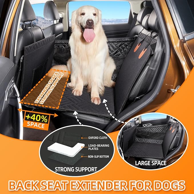 YJGF Large Dog Car Seat Large Size Dog,Pet Car Seat Cover for Back Seat Extende,Pet Booster