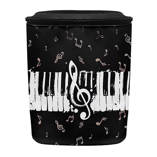 Talayituse Music Note Print Car Trash Can Portable Auto Garbage Bin Multifunctional Vehicle Interior Accessories with Adjustable Straps Universal Fit Truck SUV Sedan