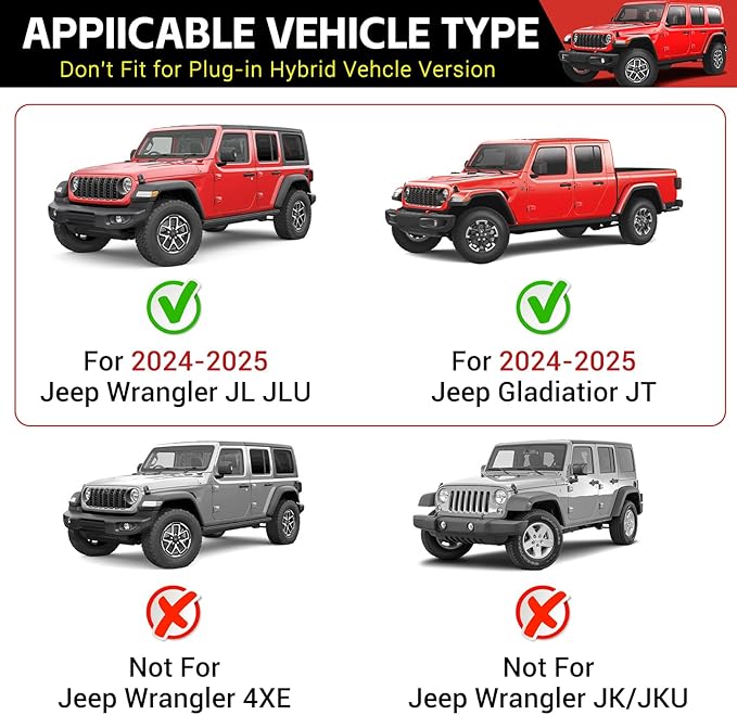 Magnetic Phone Mount Holder Fit for 2024+ Jeep Wrangler JL JLU&Gladiator JT Car Dashboard Multi-Mount Phone Holder Dash Tray for 2024 2025 Jeep JL/JT Accessories(2024+ 4X4, Not for 4XE)