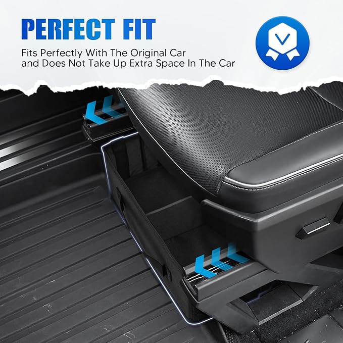 Cybertruck 1st Row Under Seat Front Storage Box 2PCS - Truck Under Seat Tool Box for 2024 Tesla Cybertruck with Removable Dividers, 600D Oxford Cloth, Cybertruck accessories Mesh Organizer