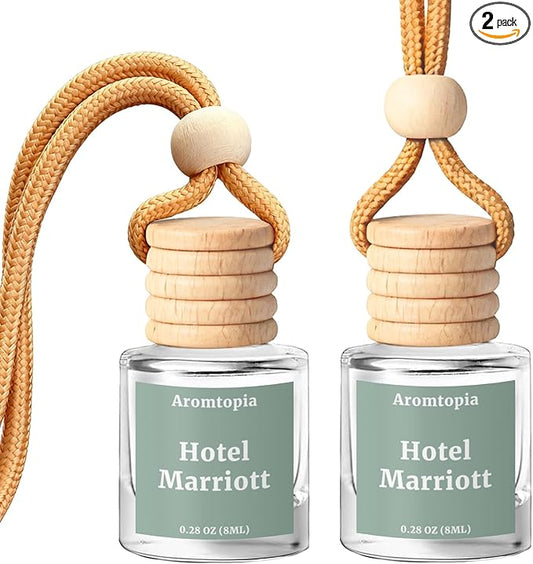 Hanging Car Air Freshener - Aromtopia Hotel Scent Car Fragrance Diffusers - Car Odor Eliminator - Long Lasting Scent - Auto Accessories - Hotel Marriott, Pack of 2