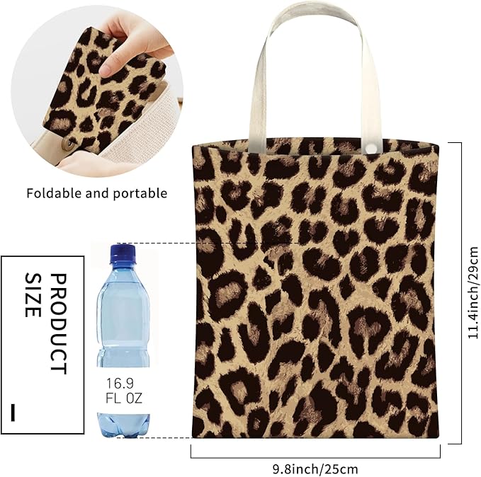 Cute Car Trash Can, Hanging Canvas Car Back Seat Organizer and Storage Bag, Funny Car Trash Bag for Travelling, Outdoor Luxury Brown Leopard