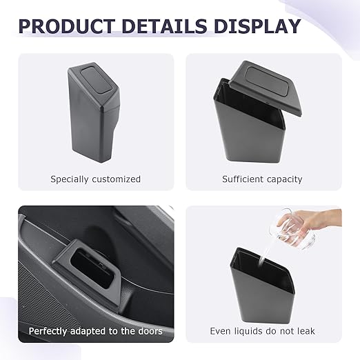 LUWU Car Trash Can with Lid - Portable Mini Dustbin Garbage Bin for Toyota Corolla Cross Interior Accessories (Right)