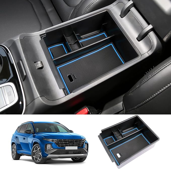 Center Console Organizer Compatible with 2025 2026 Hyundai Tucson SEL/SE Armrest Storage Box Armrest Console Organizer 2025 Tucson Accessories (ONLY FOR TUCSON SEL/SE/XRT,NOT FOR PHEV&Limited&N-Line)
