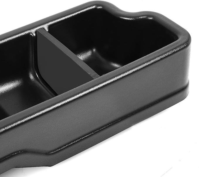 Auto Dynasty Rear Under Seat Tool Cargo Storage Box Organizer Tray Compatible with 2004-2008 Ford F150 Super Crew Cab, Glossy Black