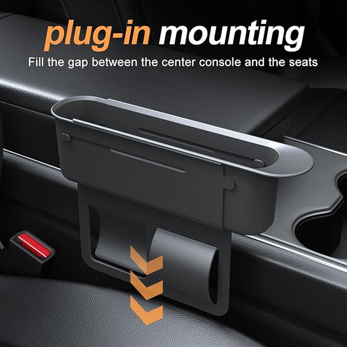 CYDZSW Car Seat Gap Filler 2Pack,Car Seats Side Inserts Organizer Guard Between Seat & Console Catcher Fillers Stop Things from Dropping (Black)