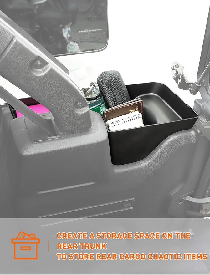 Savadicar RBR Wheel Well Storage Bin Rear Trunk Organizer for 2018-2023 Jeep Wrangler JL JLU 4-Door, Interior Accessories, Right Side, Black
