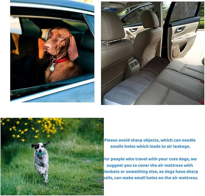 Inflatable Car Air Mattress Back Seat Bed with Air Pump, Universal Back Seat Gap Filler Pad Extender for SUV Camping Sleeping Travel Rest