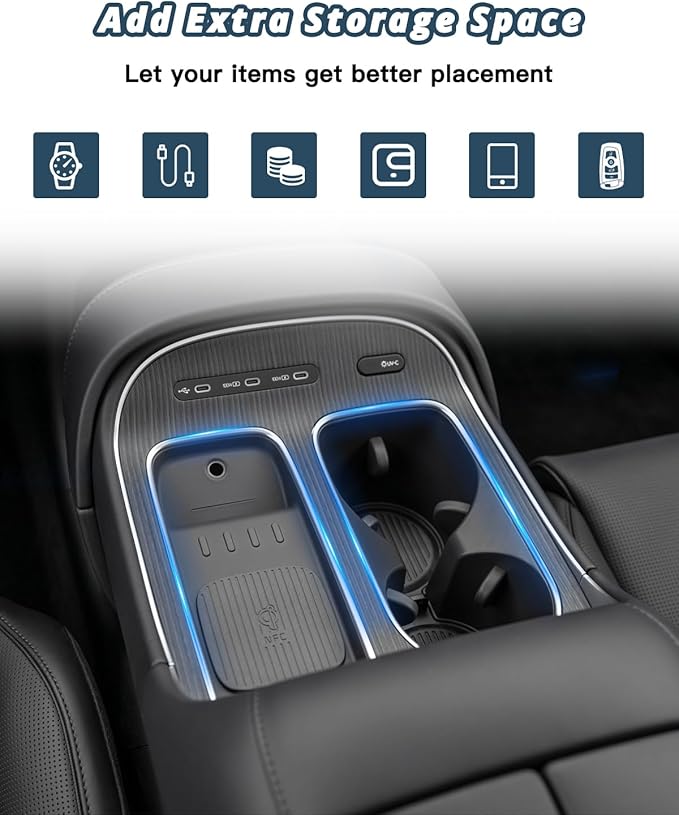 (2Packs)2026 Palisade Center Cup Holder for 2026 Hyundai Palisade Accessories Silicone Material Cupholder Coaster & Rubber Mat Compatible with 2026 Hyundai Palisade Calligraphy/SEL/Limited/XRT Pro