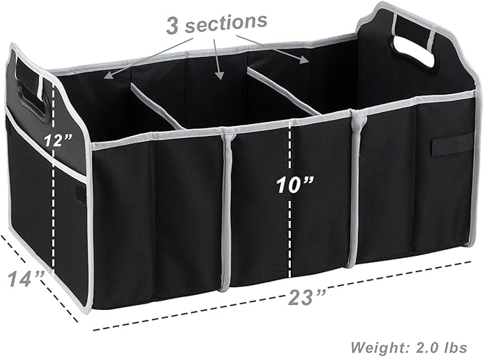Picnic at Ascot 3 Section Folding Trunk Organizer- Designed & Quality Approved in the USA