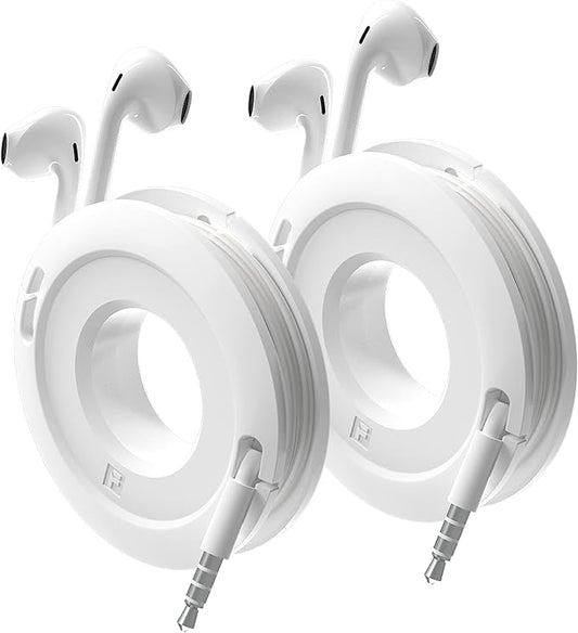 Side Winder Mini and Max Headphone, Earbud and Charging Cable Winder and Organizer Perfect for Wrapping Earbuds and Cords for Travel and Organization 2-Pack (White, Mini)