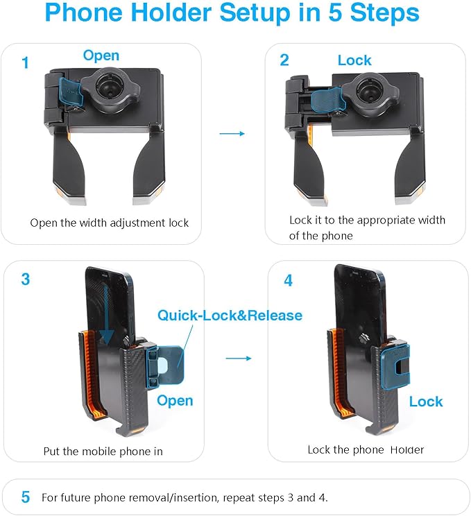 xik Universal Phone Mount Holder for Boat Car Truck Motorcycle UTV - AMPS Round Base, [1s Lock & Release][360° Adjustable], Fits 4.7"-7.2" Phones, Heavy Duty, Wall Mount