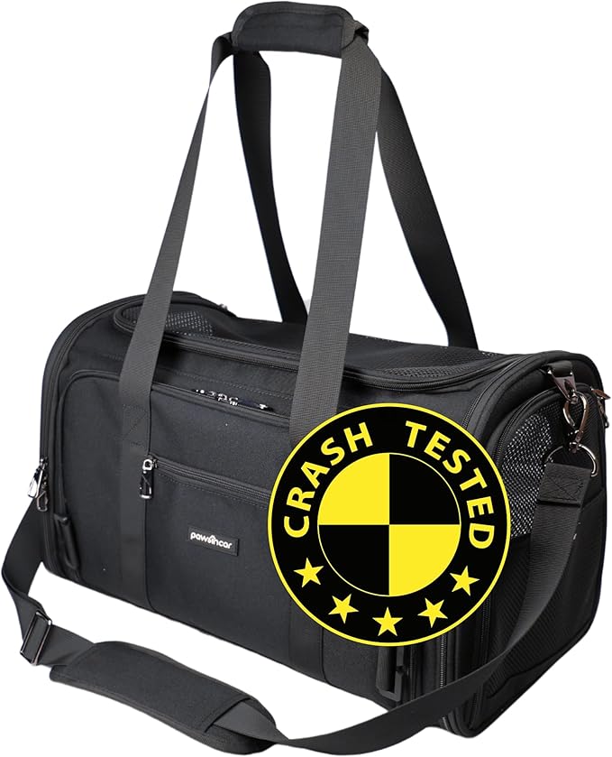 Crash-Tested & Airline Approved Pet Carrier (Test with FMVSS 213b - 5 Star Safety Rated by CPS) | 3-in-1 TSA Dog Carrier Airline Approved - Lab Tested Cat Car Seat - Expandable Cat Bag |