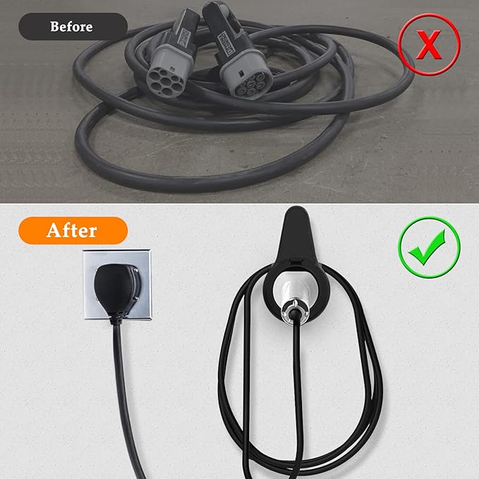 EV Charger Holder,Portable wall Connector Holster,Electric car Cable Organizer,EVSE Charging Nozzle Dock Mount for J1772