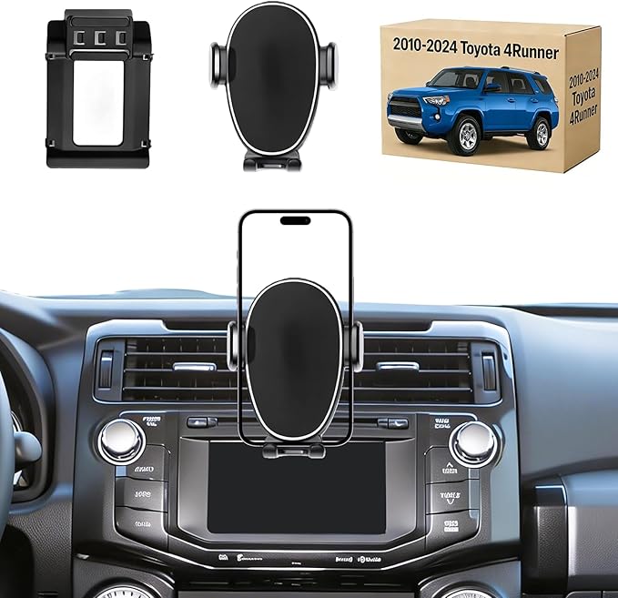Phone Mount for Toyota 4Runner (2010–2024 5th Gen), 360° Adjustable Dashboard Phone Holder, Hands-Free Car Smartphone Mount for iPhone, Google & Android, Toyota 4Runner Interior Accessories, Black