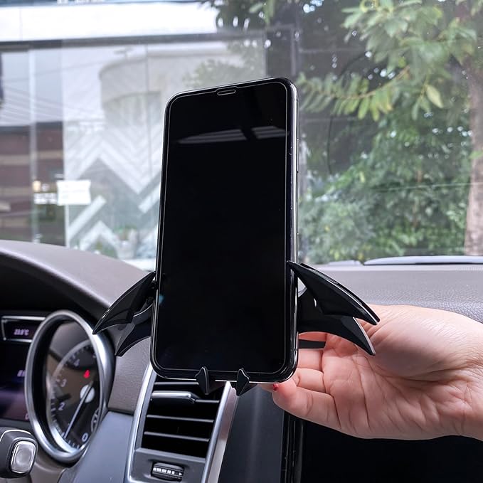 livin Alloy Material Unique Phone Holder Mount for Car Gifts for Men Bat Decorations Collectibles for Room Universal Vent/Dash/Windshield Gravity Automatic Locking Hands Free