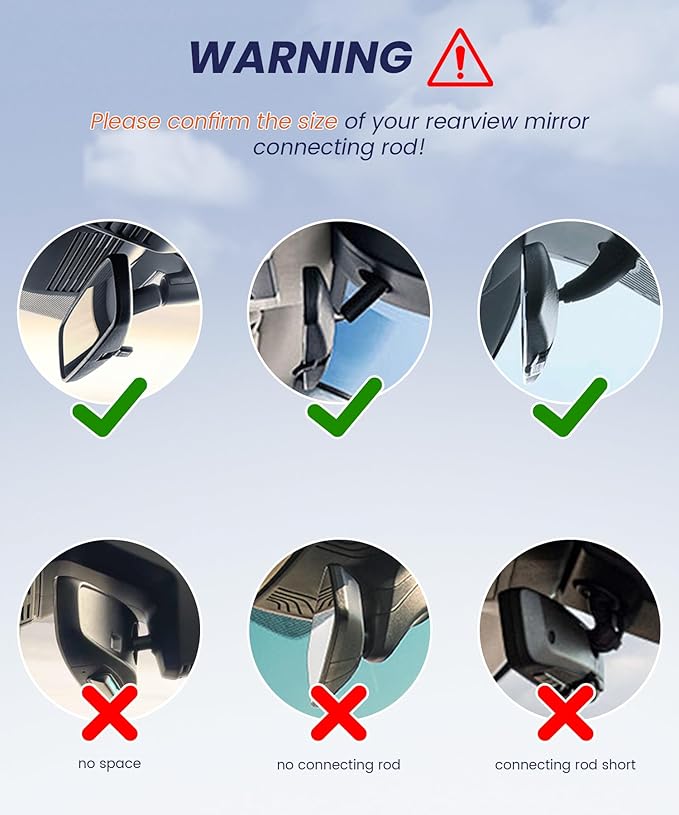 Karmus Rearview Mirror Phone Holder for Car, Rear View Mirror Phone Holder, Rotatable and Retractable Car Phone Holder Mount, Car Truck Essentials Accessories Compatible with All Cell Phones