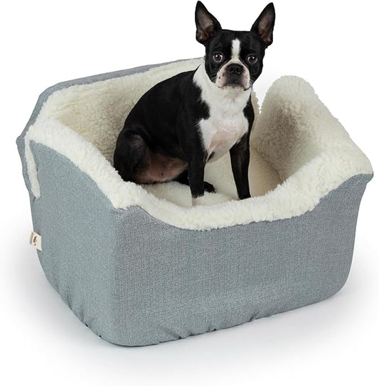 Snoozer Dog Car Seat: Lookout I Dog Booster Car Seat for Pets up to 25lbs, Helps Alleviate Travel Sickness & Fear for Dogs, Removable Washable Cover – Stone Diamond, Size Medium