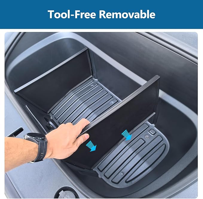 2PCS Front Trunk Divider Storage Partition for Tesla Model Y Juniper 2026 2025 Storage Separation Front Trunk Organizer Dividers for Model Y Juniper Accessories Tpe Black