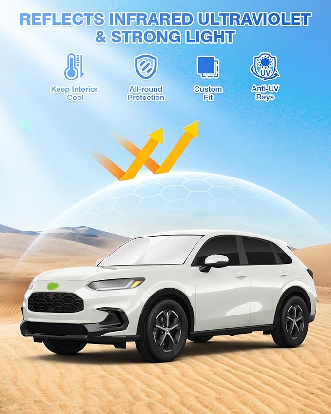 Canvcle Sunshades for Honda HRV 2023-2025 2026 HR-V Accessories Windshield Sun Shade Side Rear Window Shade Cover Sun Visor Shield Privacy Protection Keep Vehicle Cool Black 8PCS