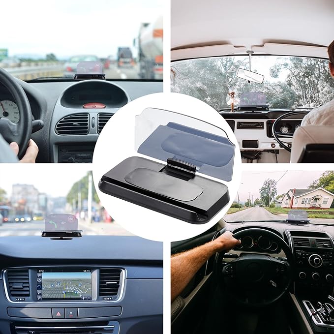 Car Head-up Display Phone Holder Mount Bracket, GPS Navigation Stand for Vehicles, Black Head-up Display Phone Cradle Compatible with Windshield and Dashboard Use