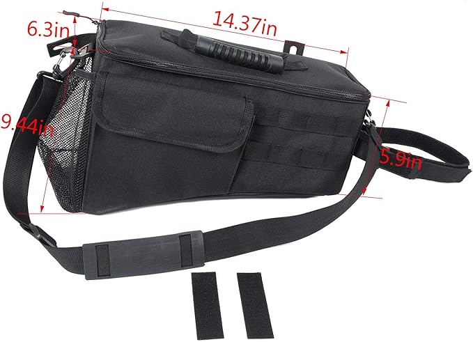 JeCar for JK Wheel Well Storage Bag Rear Trunk Organizer with Carrying Handle for 2007-2018 Jeep Wrangler JK & Unlimited 4 Door (Passenger Side)