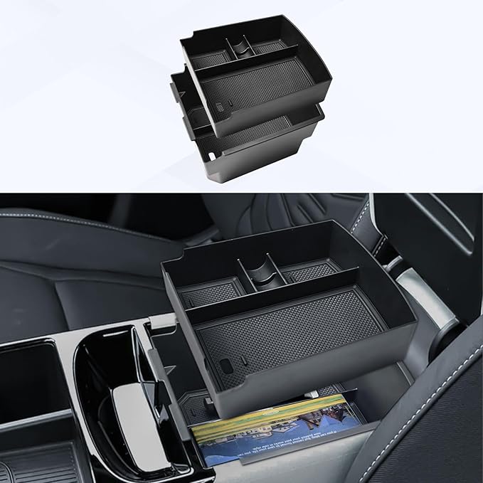 EDBETOS Double-Layer Center Console Organizer for 2025 2026 Hyundai Tucson Including (Gas:Limited), (Hybrid: Blue/SEL Convenience/N Line) and (Plug-in Hybrid: Limited/SEL), Fits Electronic Shift Only