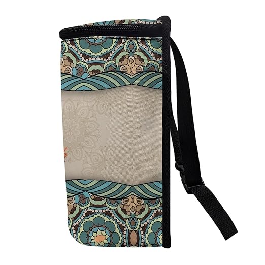 Talayituse Boho Mandala Hummingbird Print Car Trash Can, Portable Auto Garbage Bin Multifunctional Vehicle Interior Accessories with Adjustable Straps Universal Fit Truck SUV Sedan