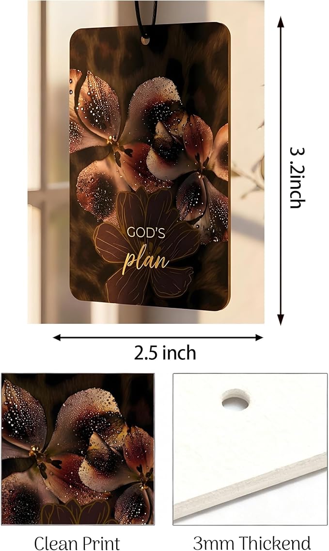 Leopard Print 5pcs Car Air Freshener Corss Christian Cheetah Print Car Accessories Automotive Interior Hanging Scents Mirror Decor for Women Teen Girls