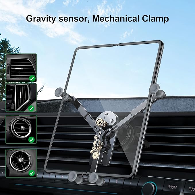 Z Fold 5 Car Mount, [Without CASE] Aluminum Universal Vent Z Fold 6 Acessories for Galaxy Z Fold 7 6 5 4 3 2 S25 Ultra Pixel 9 Pro Fold iPhone 16 15