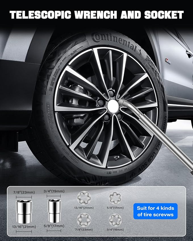 Car Jack Kit, Scissor Jack for Car 2 Ton (4409 lbs), Tire Jack Changing Kit with Lug Wrench for Sedan SUV