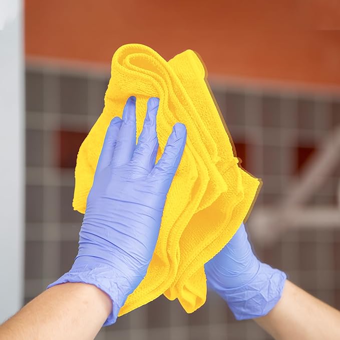 Yellow Microfiber Towels (Value Pack of 36) Size 16" x 16" Large, Highly Absorbent Cleaning Rags, Lint Free Towels, Reusable and Washable, Microfiber Towel for Cars