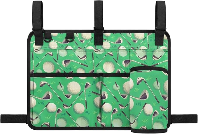 Golf Cart Storage Bag Non-Slip Golf Cart Rear Seat Organizer with 4 Pocket for Ezgo Yamaha Club Car and Other 2-Seat Golfs Carts