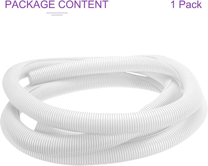 DMiotech 20ft Wire Loom Split Tubing 2 Inch(50.8mm) ID, Cord Protectors from Pet Flexible Conduit Cable Management for Office Home Garden, White