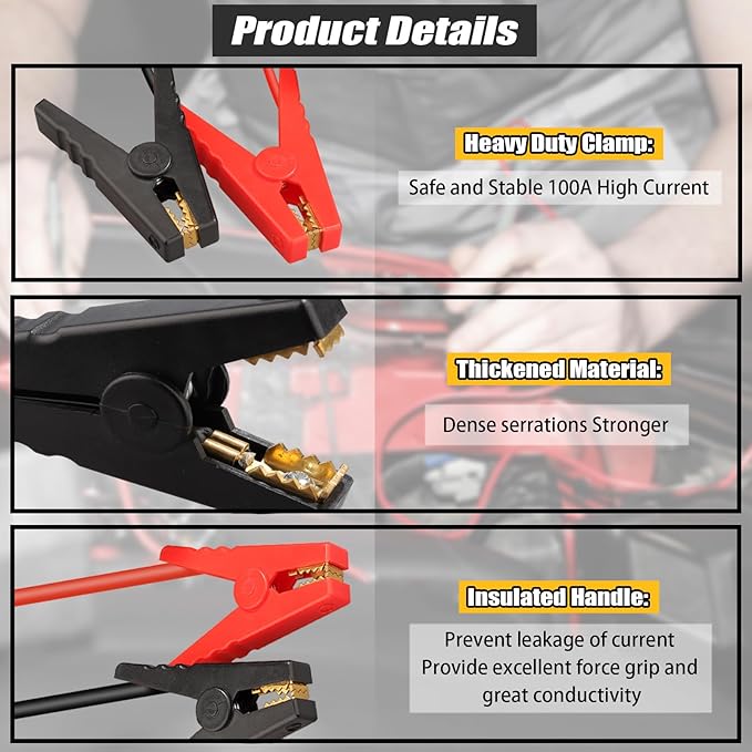Car Jump Starter Adapter for Dewalt 20V/60V Li-ion Battery,Automotive Battery Booster with 12V Jumper Cable Clamps,Emergency Car Jumper Starter(Battery Not Included)