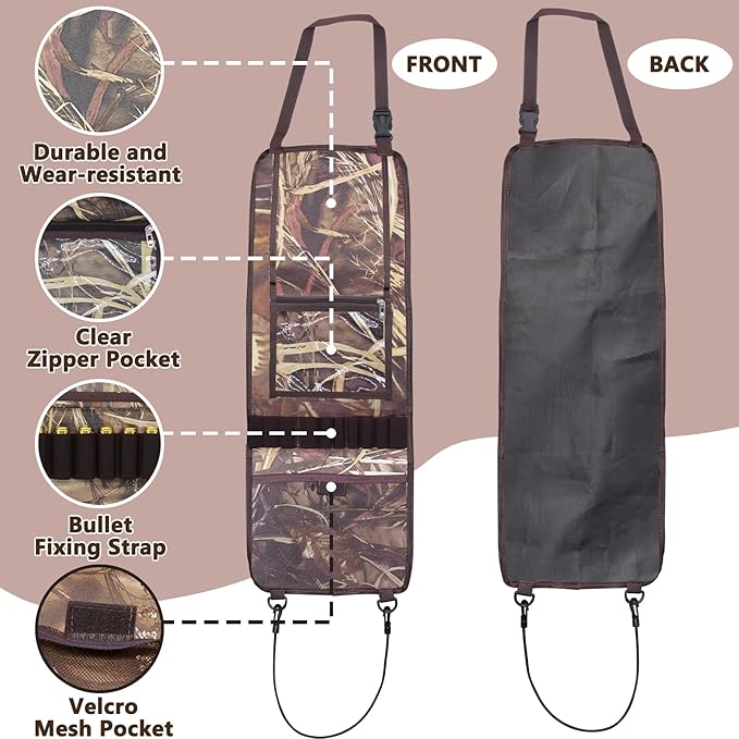 2 Pack Tactical Seat Back Gun Racks, Truck Gun Rack for Hunting Gear, Camo Gun Holder for Car with Molle Panel, Automotive Gun Racks for Hunting Rifles/Shotguns, Hunting Gift for Men