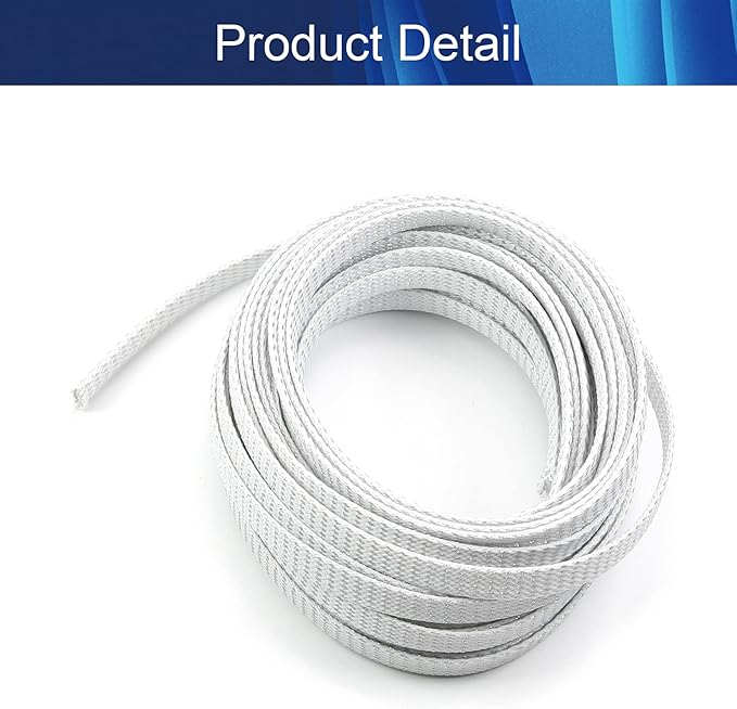 Aicosineg Cable Sleeve Braided Sleeving PET Wire Loom Tubing Cable 32.81ft-2/5inches Wrap Protector for HiFi Audio and Video Headphone Cable Protect Wires from Chewing of Pets Silver