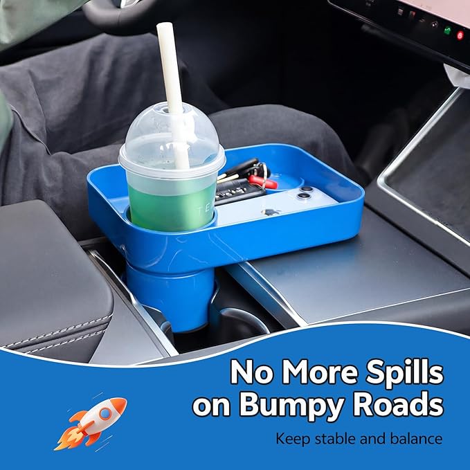 Car Seat Snack Tray for Kids Toddler Travel,Cup Holder Expander for Car,Toddler Travel & Road Trip Accessory for Mess-Free Snacking in The Car(Blue)