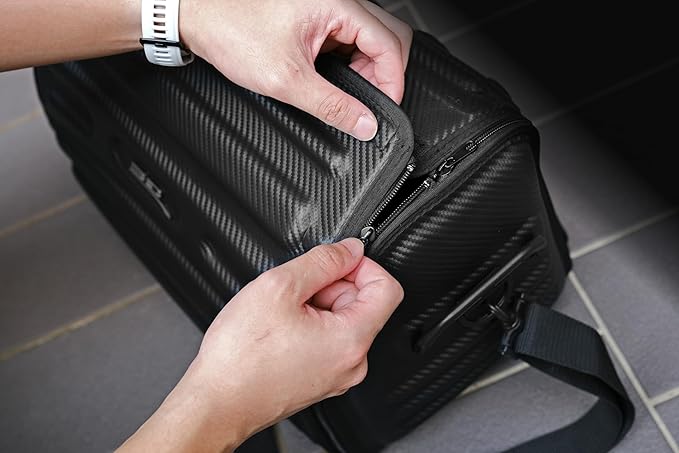 3D MAXpider Custom Fit Car Trunk Organizer (Black) - Handy Trunk Carbon Fiber (M) 18"x12"x12"