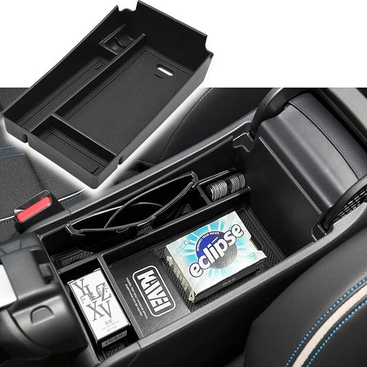 HGWEI Center Console Organizer Tray Compatible with Honda HRV 2023 2024 2025 2026 Accessories, Armrest Storage Box for HRV EX/EX-L/LX/SE/Sport/Touring,Black Trim